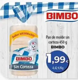 SPAR Lanzarote Bimbo pan de molde sin corteza oferta