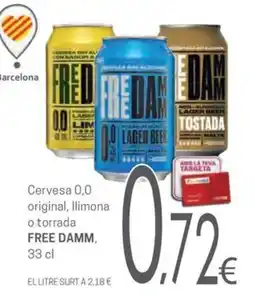 Valvi Supermercats Free Damm cervesa 0,0 oferta