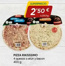 Minymas Pizza Rikissimo 4 quesos o atún y bacon oferta