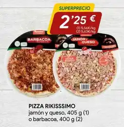 Minymas Pizza rikissimo jamón y queso o barbacoa oferta