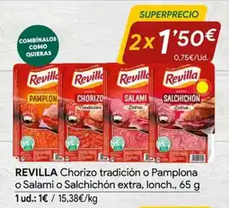 Minymas Revilla Chorizo tradición o Pamplona o Salami o Salchichón extra oferta