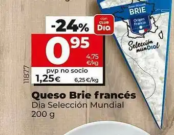 Dia Supermercados Queso Brie Francés Dia Selección Mundial oferta