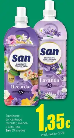 UDACO San suavizante concentrado recordar, lavanda o talco rosa oferta