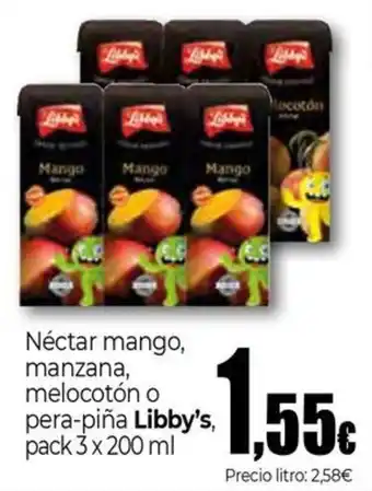 Libby's nectar mango manzana melocotón o pera-piña