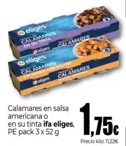 UDACO ifa eliges calamares en salsa americana o en su tinta oferta