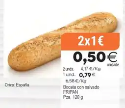 Supermercados Aquí Fripa bocata con salvado oferta