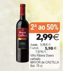 Supermercados Aquí Mayor de Castilla viño ribera duero carballo oferta