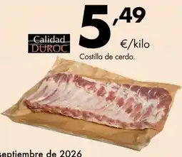 Supermercados Lupa Calidad DUROC Costilla de cerdo oferta