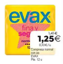 Supermercados Aquí evax compresa normal oferta