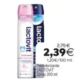 Supermercados Aquí Lactovit Desodorizante Spray oferta