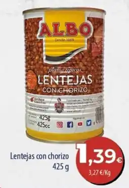 SPAR Lanzarote Albo lentejas con chorizo oferta