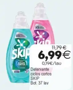 Supermercados Aquí Skip detergente ciclos cortos oferta
