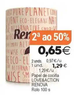 Supermercados Aquí Love&action renova papel de cocina oferta