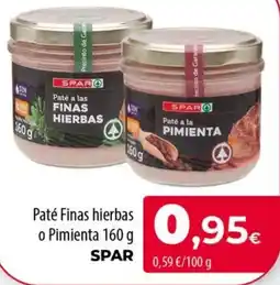 Spar La Palma SPAR Paté Finas hierbas o Pimienta oferta