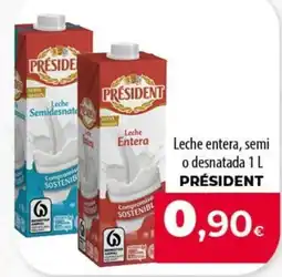 SPAR Lanzarote Président leche entera, semi o desnatada oferta