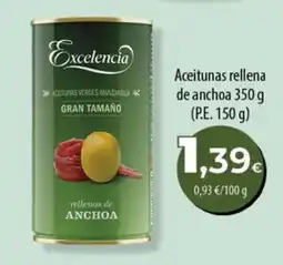 SPAR Lanzarote Excelencia aceitunas verdes manzanilla gran tamaño rellenas de anchoa oferta
