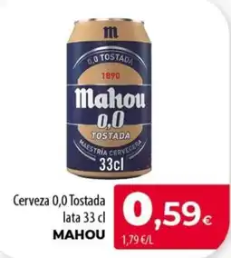 SPAR Lanzarote Mahou 0,0 Tostada oferta