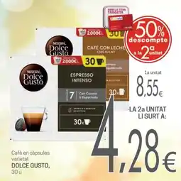 Valvi Supermercats Nescafe Dolce Gusto cafe en capsules varietat oferta