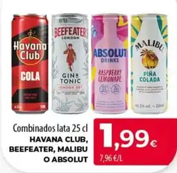 SPAR Lanzarote Havana Club, Beefeater, Malibu o Absolut oferta