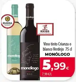SPAR Lanzarote monólogo vino tinto crianza o blanco verdejo oferta