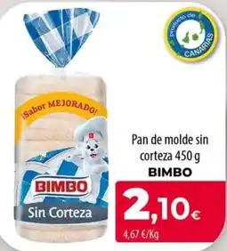 Spar La Palma Bimbo pan de molde sin corteza oferta