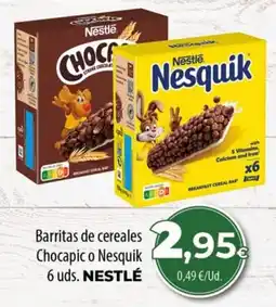 Spar La Palma Nestlé barritas de cereales Chocapic o Nesquik oferta