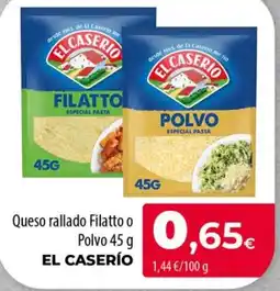 Spar La Palma El Caserío queso rallado filatto o polvo oferta