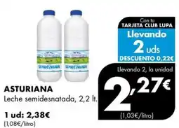 Supermercados Lupa Asturiana leche semidesnatada oferta