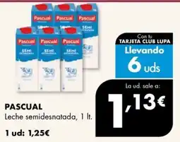 Supermercados Lupa Pascual leche semidesnatada oferta