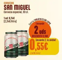 Supermercados Lupa San Miguel Cerveza especial oferta