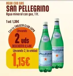 Supermercados Lupa San Pellegrino agua mineral con gas oferta