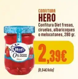 Supermercados Lupa Hero confitura diet fresas ciruelas albaricoques o melocotones oferta