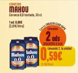 Supermercados Lupa Mahou Cerveza 0,0 tostada oferta