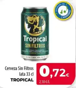 Spar La Palma Tropical cerveza sin filtros oferta