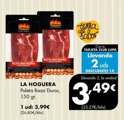Supermercados Lupa La Hoguera paleta raza duroc oferta