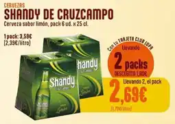 Supermercados Lupa Shandy de Cruzcampo oferta