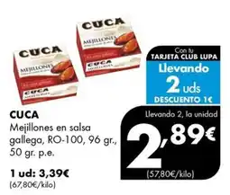 Supermercados Lupa Cuca mejillones en salsa gallega oferta