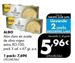 Supermercados Lupa Albo atún claro en aceite de oliva virgen extra oferta