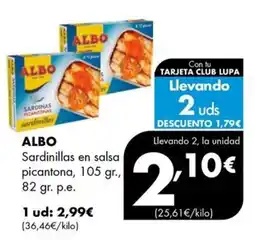 Supermercados Lupa Albo sardinillas en salsa picantona oferta