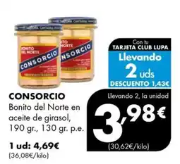Supermercados Lupa Consorcio bonito del norte en aceite de girasol oferta