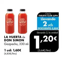 Supermercados Lupa La Huerta de Don Simon Gazpacho oferta