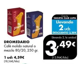 Supermercados Lupa Dromedario café molido natural o mezcla oferta