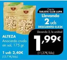 Supermercados Lupa Alteza anacardo crudo oferta