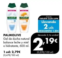 Supermercados Lupa Palmolive gel de ducha natural balance leche y miel o hidratante oferta