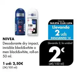 Supermercados Lupa Nivea desodorante dry impact, invisible black&white o men black&white oferta