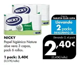 Supermercados Lupa Nicky papel higiénico nature aloe vera oferta