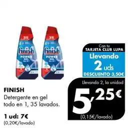 Supermercados Lupa Finish Detergente en gel todo en 1 oferta