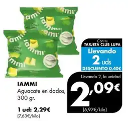 Supermercados Lupa Iammi aguacate en dados oferta