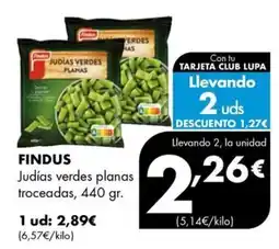 Supermercados Lupa Findus judías verdes planas troceadas oferta