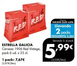 Supermercados Lupa Estrella Galicia Cerveza 1906 Red Vintage oferta